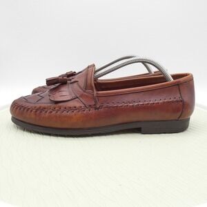 Giorgio Brutini Naples Mens US 10.5 D Casual Shoes Brown Leather Tassel Loafers